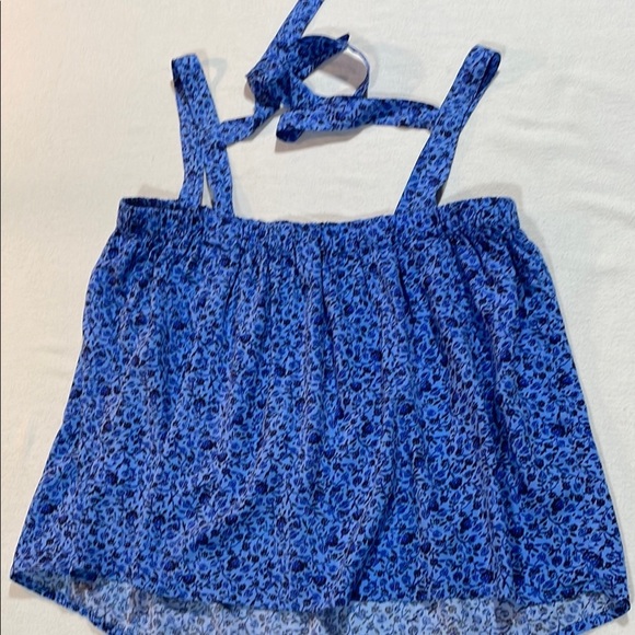 Old Navy Blue and White Relaxed Fit Camisole Tank Top Floral soft rayon NWOT - Picture 12 of 12
